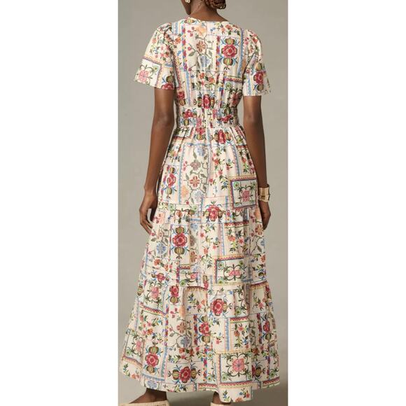 Anthropologie Maxi Dress Somerset 100% Cotton Floral Print size Small - Picture 10 of 10